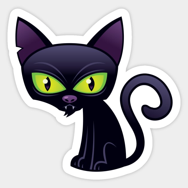 Black Cat Sticker by fizzgig